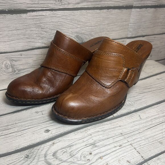 BORN Clogs Leather Buckle Slip On Brown Size 9 Y2K - Picture 2 of 11